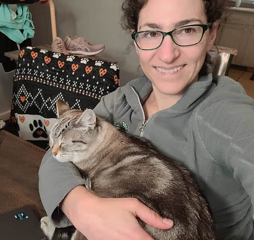 lynx kitty with smiling owner
